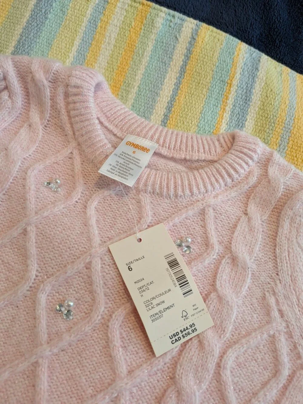 ⭐ NEW NWT Girls Gymboree Pink Diamond Knit Sweater Size 6